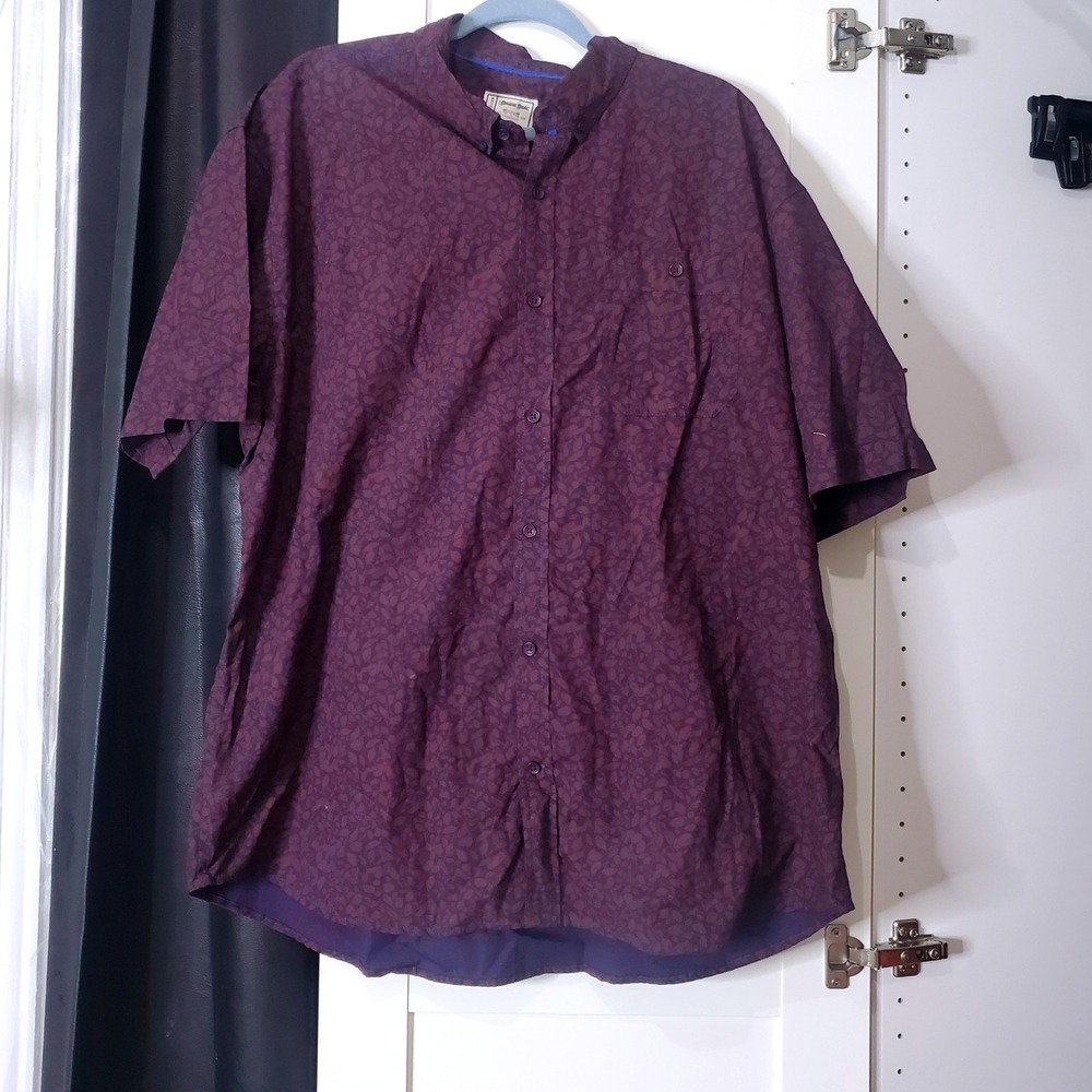 NWT Vintage Brand and Workwear Button Down‎ Shirt Mens 2XL Short Sleeve Navy